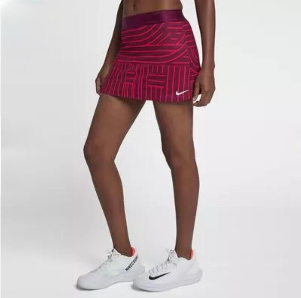 Nike Women's Burgundy Court Flex Tennis Printed Mini Skirt Skort Size S